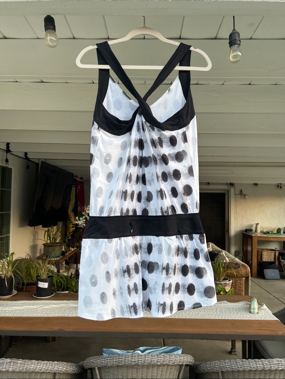 Lululemon Run For Your Money Jumper Romper with White Black Seaside Dot Size 6 - Picture 5 of 8